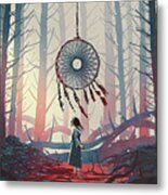 The Dreamcatcher Of The Mysterious Forest Metal Print
