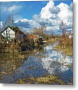 The Flood In The Finn Slough - Old Fisherman's Village Metal Print