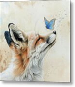 The Fox And The Butterfly Metal Print