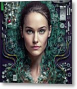 The Future Of Ai 04 Android Woman Metal Print