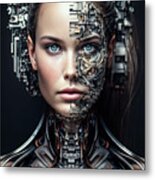 The Future Of Ai 07 Woman Cyborg Metal Print