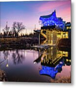 The Gathering Place Boathouse Sunset Reflections - Tulsa Oklahoma Metal Print