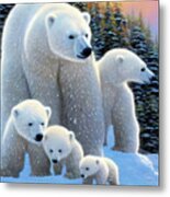 The Great White North Polar Bears Metal Print