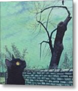 The Grim Reaper And The Crow Metal Print