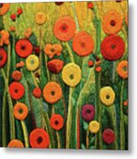 The Joy Of Flowers - Quilted Metal Print