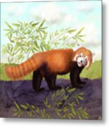 The Little Red Panda Metal Print