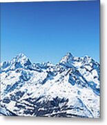 The Matterhorn And Swiss Mountains Panorama Metal Print