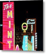 The Mint And Horseshoe Casino Signs At Night Metal Print