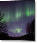 The Northern Lights Curtains, Aurora Borealis Metal Print