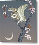 The Owl And The Moon Metal Print