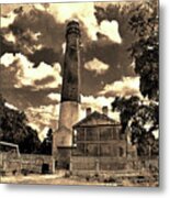 The Pensacola Lighthouse And Maratime Museum - Digital Painting With Vintage Look Metal Print