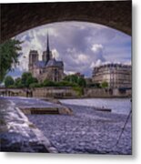 The Photographer In Notre Dame Metal Print