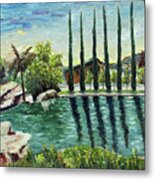 The Pond At Gershon Bachus Vintners Temecula Metal Print