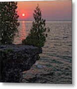 The Sentinel Cedar -  The Iconic  Cedar Watching Over Lake Michigan At Cave Point 2 - Door County Wi Metal Print