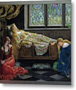The Sleeping Beauty By John Collier Metal Print
