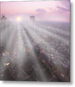 The Sun Is Shining Over The City. Metal Print