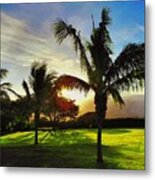 The Sun Rising Behind Haleakala Metal Print