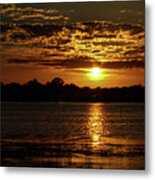 The Sunset Over The Lake Metal Print