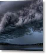 The Swirling Clouds Over Lake Wausau Metal Print