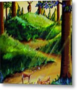 The Two Fawns Metal Print