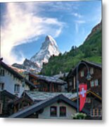The Village Of Zermatt, Switzerland Metal Print