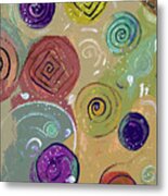 The Yellow Spiral Abstract Metal Print