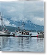 Three Fishing Vessels Waiting In Juneau Metal Print