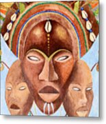 Three Masks Metal Print