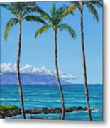 Three Palms At Kapalu Maui Metal Print
