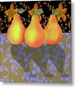 Three Pears Metal Print