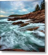 Thunder Hole Waves Metal Print