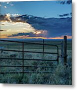 Thunderstorm At Sunset In Colorado Metal Print