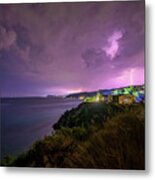 Thunderstorm Over A Village On The Seashore Metal Print