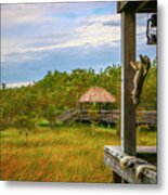 Tiki Hut View Metal Print