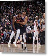 Tobias Harris And Joel Embiid Metal Print