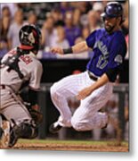 Todd Helton And Jordan Pacheco Metal Print