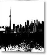 Toronto Ontario Canada Black And White Skyline Design 245 Metal Print