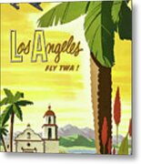 Travel Los Angeles California Twa Vintage Poster Metal Print