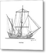 Trega - Traditional Greek Sailing Ship Metal Print