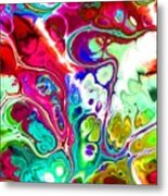 Tukiran - Funky Artistic Colorful Abstract Marble Fluid Digital Art Metal Print