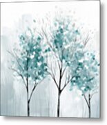 Turquoise And Gray Metal Print