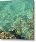 Turquoise Blue Water On The Mediterranean Coast Metal Print