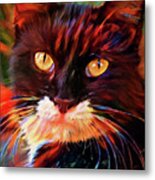 Tuxedo Cat Art Metal Print