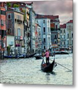 Two Gondoliers In Venice Metal Print