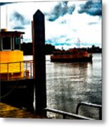 Abstract Of Two Orange Water Taxis On The Potomac River Metal Print