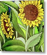 Two Sunflowers Under The Tuscan Sun Metal Print