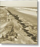 Tybee Island Beach Sand Castle Ii Metal Print