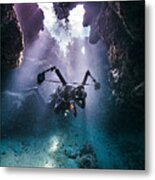Underwater Phtographer Metal Print