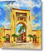 Universal Studios Florida Entrance - Digital Painting Metal Print