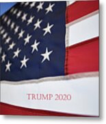 Us Flag Trump 2020 Red Metal Print